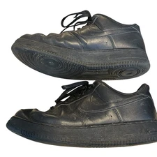 Nike Air Force 1 Leather Low Top Trainer Sneakers Triple Black Men's Size US 11