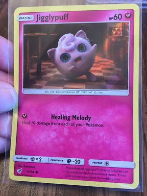 JIGGLYPUFF 2019 BASIC POKEMON CARD DETECTIVE PIKACHU #14/68 - FREE