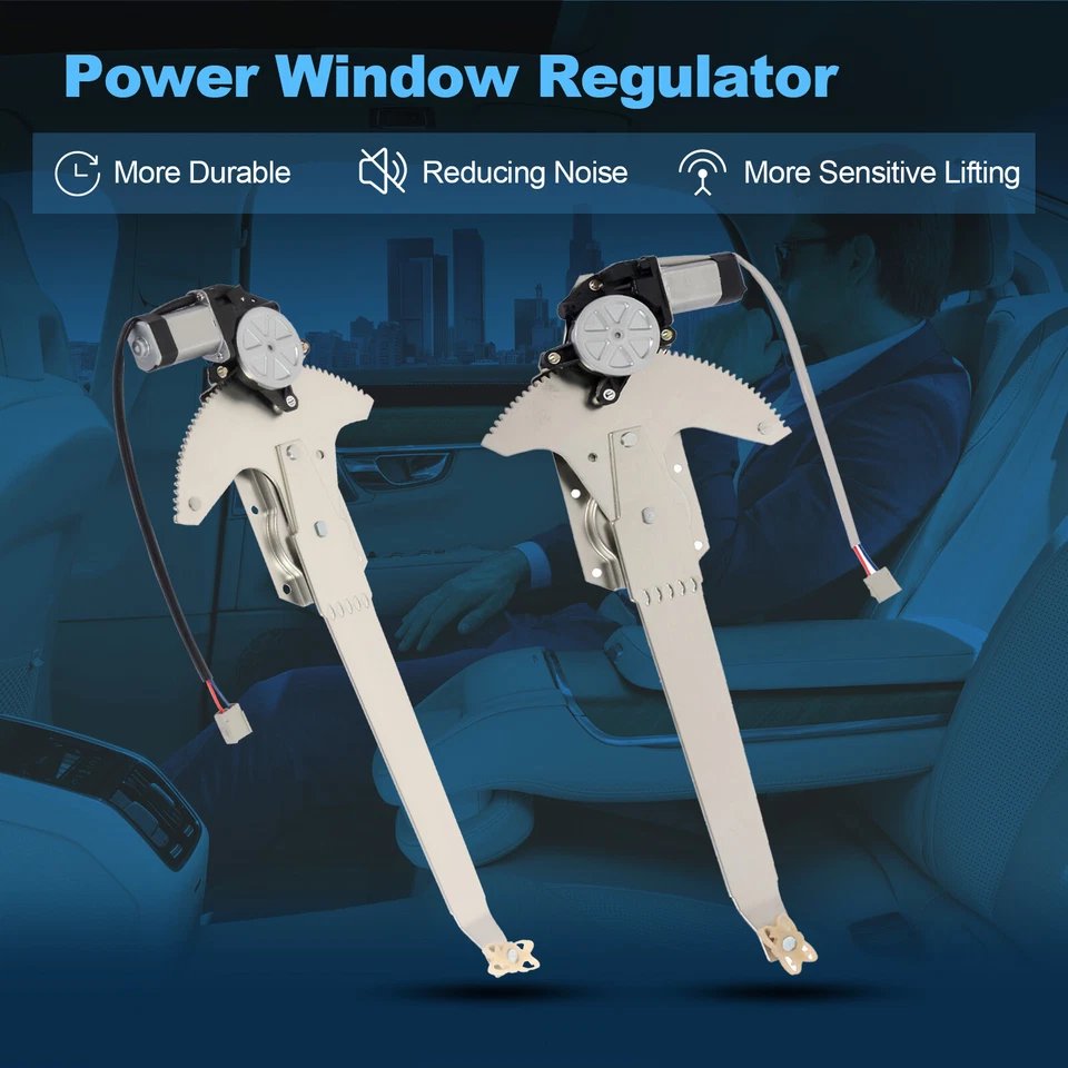 Par de reguladores de ventana delantera con motor para Ford F150 F250 serie F 1981-1996 Foto 2 de 4