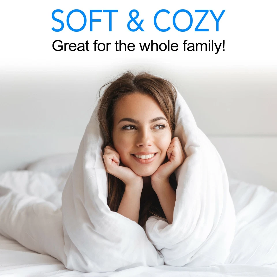 Luxury Soft Oversized Lightweight White Down Alternative Comforter All Season! - Image 4 of 4
