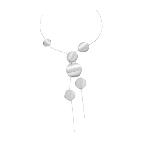Modern Korean Inspired Necklace Minimalist Round/Heart Pendant Collarbone Chain - Picture 9 of 12