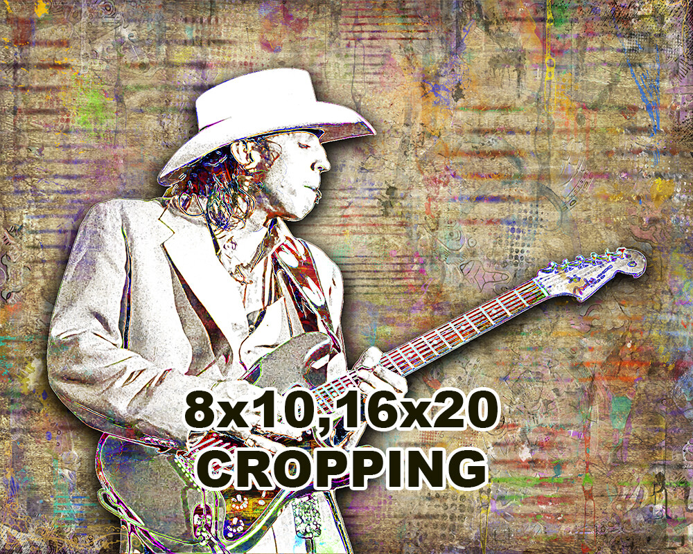 STEVIE RAY VAUGHAN 12x18in Poster, Stevie Ray Vaughan 2 Art Free