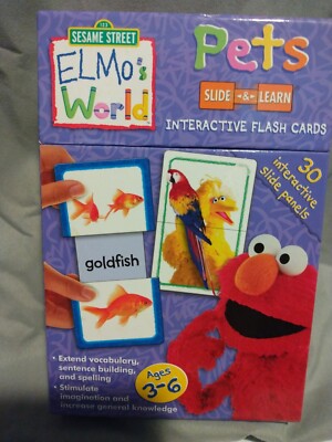 Sesame Street Elmo's world Interactive flash cards Slide open Cards educational 