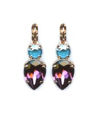 Mariana Earrings Pear Shaped Amethyst  Indicolite Austrian Crystals Peacock ...
