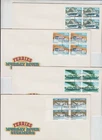 Stamps Australian ferries set of 4 in blocks on set of 4 official FDCs Dandenong