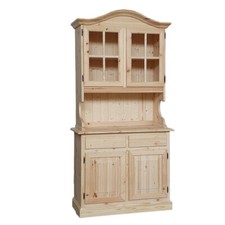 CREDENZA + VETRINA PINO 102*43*205 H, IN LEGNO GREZZO DA VERNICIARE