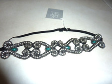 RHINESTONE HEADBAND GREY/GREEN NEW