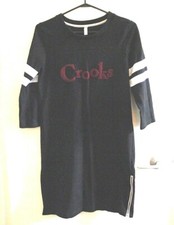 CROOKS & CASTLES Women's Medium Black T-Shirt Dress (A-27)
