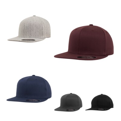 FLEXFIT Flat Visor Cap Baseballkappe Flacher Schirm 6-Panel Kappe 6277 NEU 