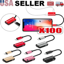 3.5mm Headphone Jack AUX Splitter Adapter and Charger For iPhone12 11 XS X 8 lot