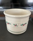 Longeberger Christmas Pottery Woven Traditions Crock Traditional Holly Print — photo 2