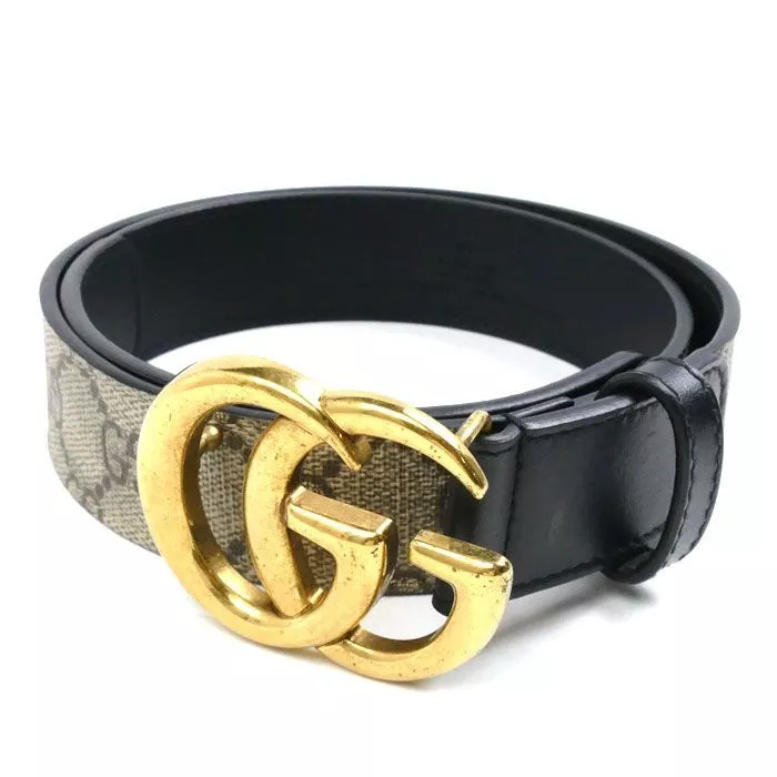 Ceinture en toile GUCCI Gucci GG Sprem noir kaki 625839 accessoire de mode femme occasion