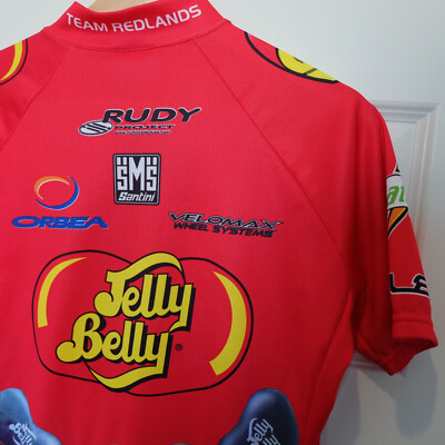SMS Santini Jelly Belly Cycling Red Jersey Short Sleeve