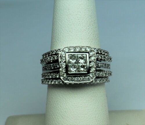 1/2 CTW White Princess Cut CZ Wedding Best Matching Trio Ring Set In 925 Silver - Picture 1 of 6