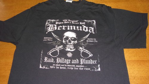 Adult Size Medium Delta Pro Weight Black Bermuda Tshirt 100% Preshrunk Cotton - Picture 4 of 9