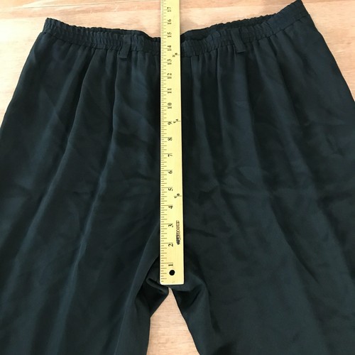 Ellen Tracy Linda Allard Pull On 100% Silk Pants Women 10 Black High Rise - Picture 8 of 10