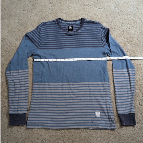 VTG Rusty Men's Medium Pullover Sweater Striped Skater Surf Blue Y2K - Picture 4 of 6