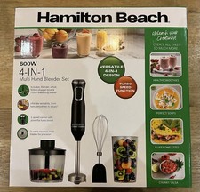 4 in 1 Electric Hand Blender Set - Food Processor, Mixer, Whisk & Chopper Bowl