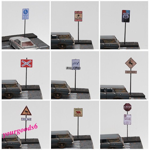 Diorama 1:64/72 Car Garage Road Sign Model Railway Layout Prop Display Model Toy - Picture 3 of 48