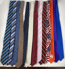 Lot of 13 Men Neck Ties Various Colors Styles and Patterns
