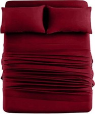 DAN RIVER Queen Jersey Sheet Set Luxury Heather 100 Cotton Bed Sheets T-Shir...
