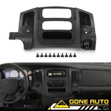 Fit For 02-05 Dodge Ram Dash Radio Bezel Climate Trim Panel Vents Storage Black