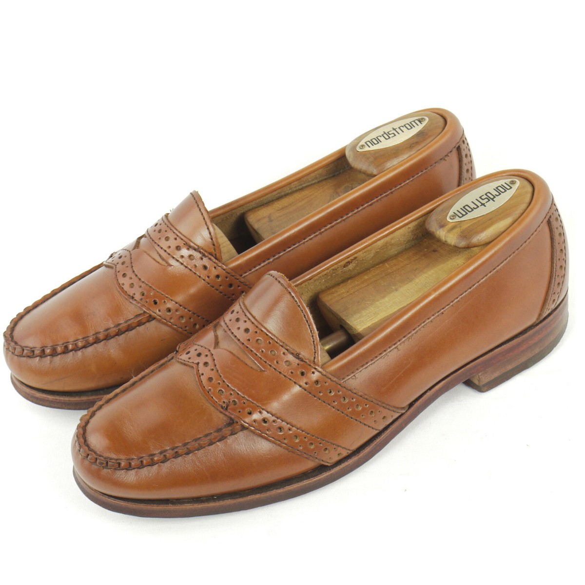POLO RALPH LAUREN Sz 7.5 D Penny Loafers Dress Shoes Chestnut