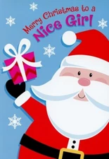 Merry Christmas To A Nice Girl - Christmas Greeting Card - 21184