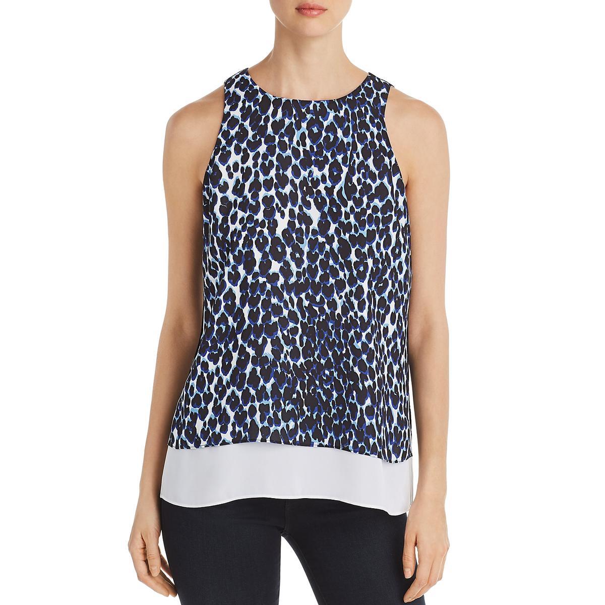 Le Gali Womens Alyssa Blue Sleeveless Tie Back Tank Top Shell XS  4975