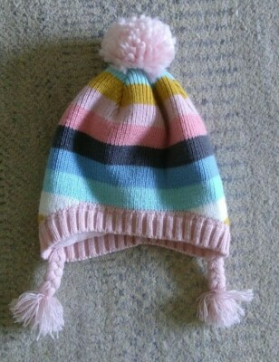 Carter's Baby Girl 12-24 Month Knit Acrylic Hat with Fleece Lining