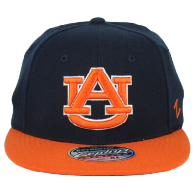 NCAA Zephyr Auburn Tigers Fitted X-Large Two Tone Stretch Flat Bill Hat Cap