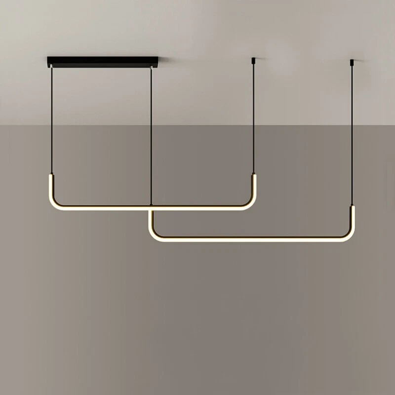 Kitchen LED Pendant Light Bar Lamp Home Black Ceiling Lights Chandelier Lighting - Image 3 of 4