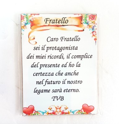 Calamita Magnete Magnetino Rettangolare Idea Regalo Frasi Dedica Fratello Moc Ebay