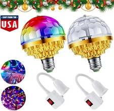 4× Colorful Rotating Magic Ball Light Party LightsBall w/ Adjustable socket US