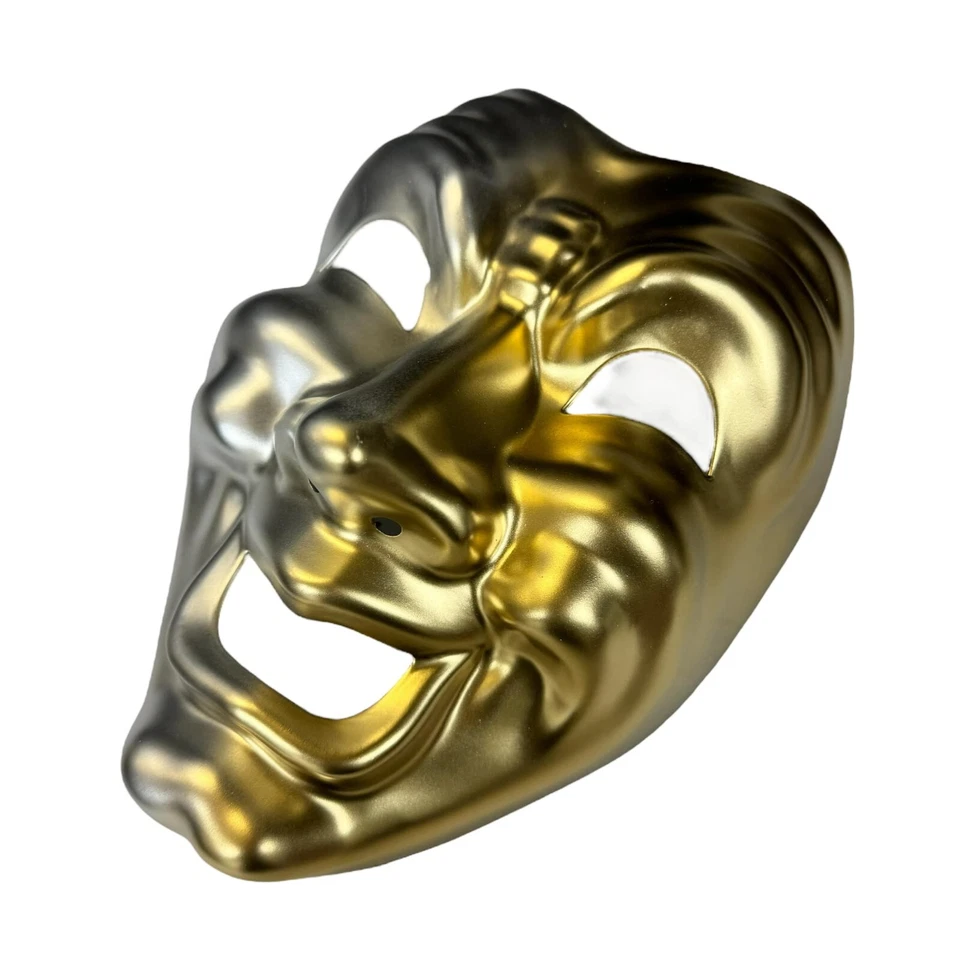 CUSTOM SILVER & GOLD Full Face Comedy Phantom of The Opera Masquerade Mask - Image 3 of 4