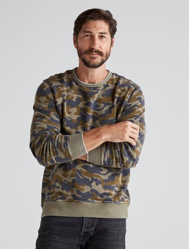 NWT - LUCKY BRAND Men's BURNOU FLEECE #7MD7583 Camo CREWNECK SWEATSHIRT ...
