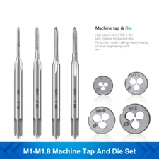 HSS M1 M1.2 M1.4 M1.8 M2 M2.2 M2.6 Plug Tap & Die Metric Taper Thread Right Hand