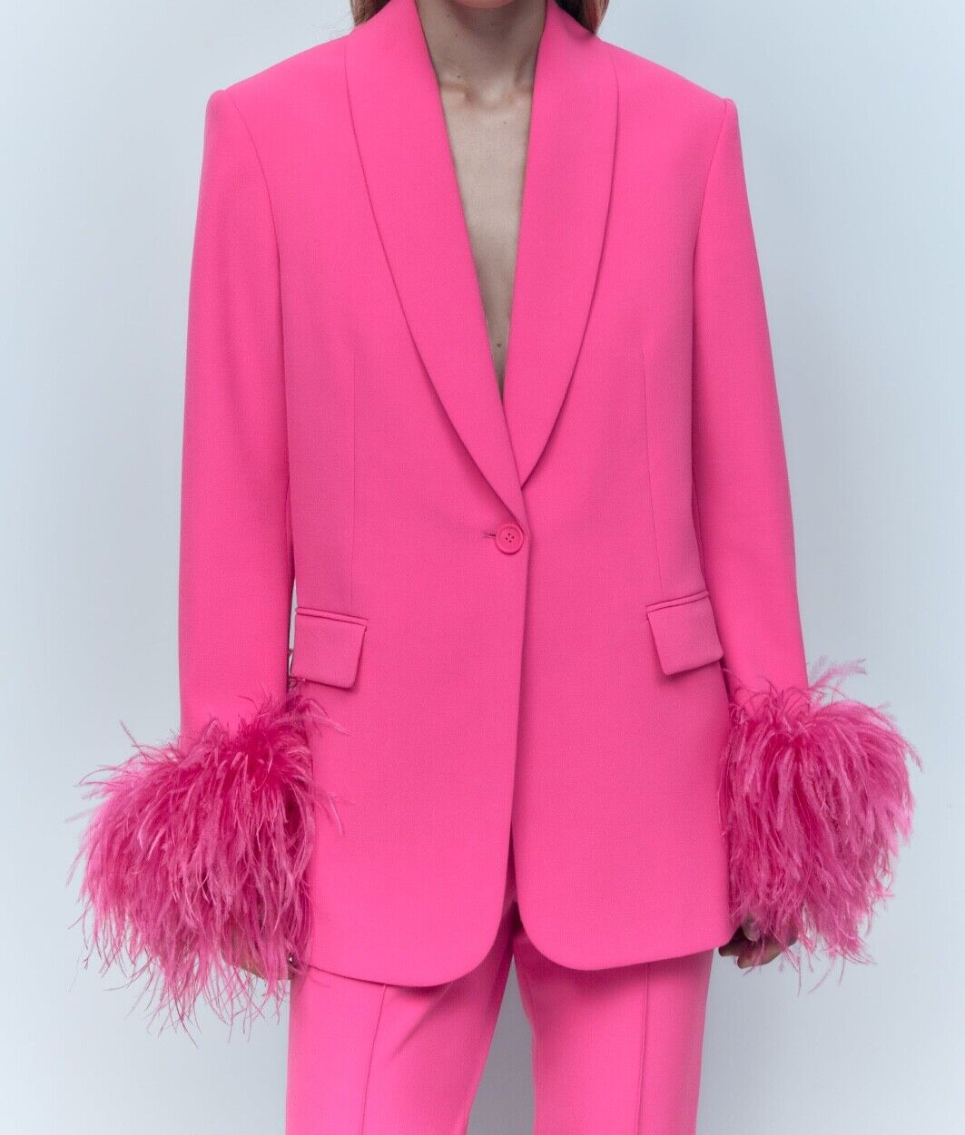 zara feather jacket