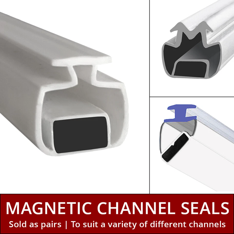 Magnetic Channel Shower Seal Bi-Fold Door | Sliding Quadrants Magnet | Pair 2M
