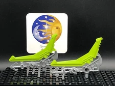 HERO Factory LEGO Brand Weapon Energized Harpoon (87803) Flat Silver/Lime x2