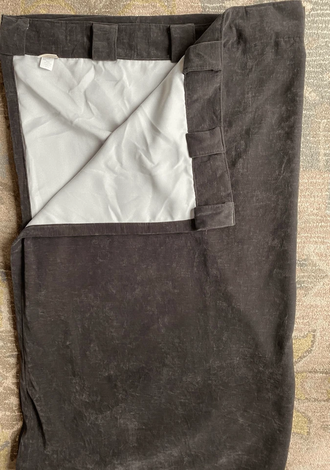 Threshold黑色天鹅绒长窗隔热窗帘板 — 第 3/4 张图片