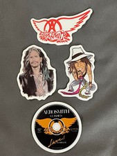 Lot of 4 AEROSMITH 1 3/4" to 3" Band Photo STICKERS FAST FREE STEVEN TYLER Joe