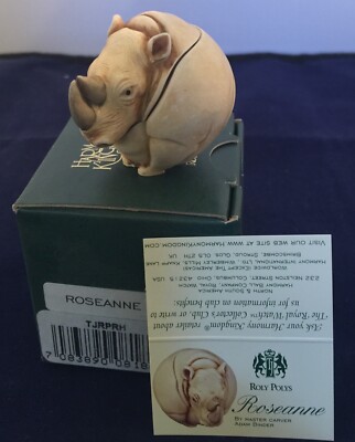 Harmony Kingdom ~ Roly Poly  ~ ROSEANNE ~ Rhino ~ Adam Binder ~ NIB~ Made in UK