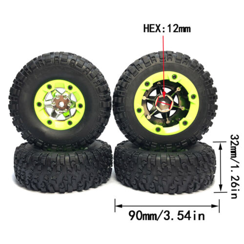 1/12 RC Car Tyres Tires w/ Wheel Rim For Wltoys 12428 12423 124016 124018 124019 - Picture 2 of 12