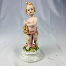 Antique KPM Porcelain Putti Cherub Figurine Germany Crown Mark 9” Read