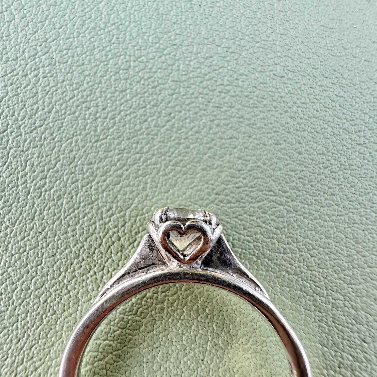 Sterling Silver Solitaire Promise Ring Heart Cuto… - image 5