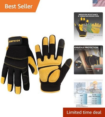 Men's Utility Work Gloves - Abrasion Resistant, Touchscreen, Multipurpose L