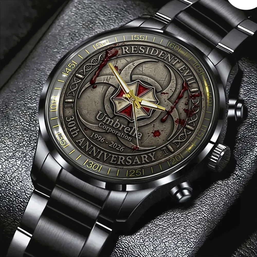 Resident Evil 30th Anniversary Black Stainless Steel Watch