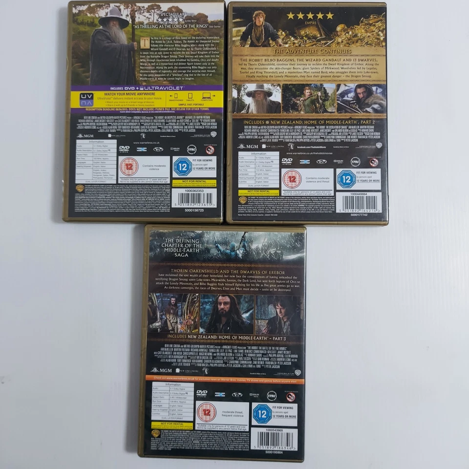 DVD Fantasy The Hobbit Trilogy 2012 2013 2014 – Middle Earth epic adventure set  - Image 2 of 4