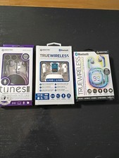 3 Three Sets Sentry Industries Bluetooth Earbuds In-Ear Headphones W/Cases New